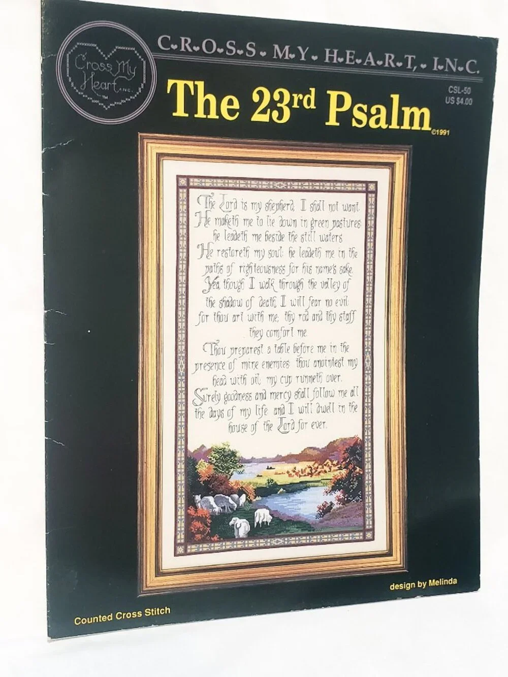 The 23rd Psalm Bible Christian Cross Stitch Booklet 1991 Cross My Heart CSB50